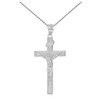 Sterling Silver Jesus Crucifix Cross Pendant Necklace ( 1.60")