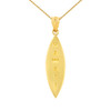 Yellow Gold Hawaii Surfboard Pendant Necklace