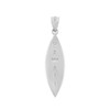 White Gold Hawaii Surfboard Pendant Necklace