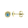 Yellow Gold Blue Topaz Stud Earrings