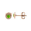 Rose Gold Peridot Stud Earrings