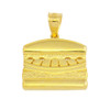 Yellow Gold Hamburger Pendant Necklace