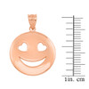 Rose Gold Heart Eyes Smiley Face Pendant Necklace