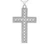 White Gold Cross Diamond Pendant Necklace