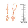 14K Rose Gold Treble Clef Musical Symbol Earring Set