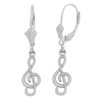 Sterling Silver Treble Clef Musical Symbol Earring Set