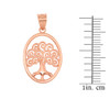 Rose Gold Tree of Life Filigree Swirl Celtic Pendant Necklace