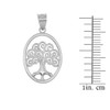 Sterling Silver Tree of Life Filigree Swirl Celtic Pendant Necklace