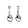 White Gold Diamond and Aquamarine Earrings