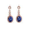 Rose Gold Diamond Earrings With September (LCS) Birthstone