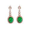 Rose Gold Diamond Earrings With May (LCE) Birthstone