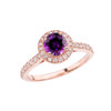Rose Gold Diamond and Amethyst Engagement/Proposal Ring