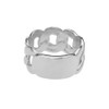 White Gold Personalized ID Engravable Cuban Link Band/Ring