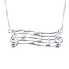 Sterling Silver Treble Clef with Musical Notes Pendant Necklace