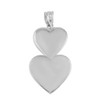 Sterling Silver Two Stacked Hearts Love Pendant Necklace