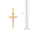 Solid Two Tone Yellow Gold and Rose Gold INRI Cross Pendant Necklace ( 1.39")