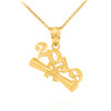 Solid Yellow Gold Class of 2019 Graduation Pendant Necklace