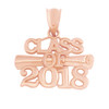 Solid Rose Gold Class of 2018 Graduation Certificate Pendant Necklace