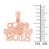 Solid Rose Gold Class of 2018 Graduation Certificate Pendant Necklace