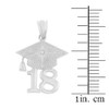 Solid White Gold 2018 Graduation Cap Pendant Necklace