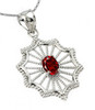 Sterling Silver Beautiful Modern Filigree Garnet Birthstone Pendant Necklace