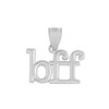 Solid White Gold BFF Best Friends Forever Pendant Necklace