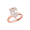 Rose Gold Pear Shape CZ Engagement/Proposal Solitaire Ring