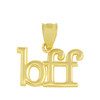 Solid Yellow Gold BFF Best Friends Forever Pendant Necklace (0.79" )