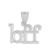 Solid White Gold BFF Best Friends Forever Pendant Necklace (0.79" )