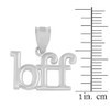 Solid White Gold BFF Best Friends Forever Pendant Necklace (0.79" )