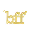 Solid Yellow Gold BFF Best Friends Forever Sideways Pendant Necklace (0.79" )
