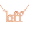 Solid Rose  Gold BFF Best Friends Forever Sideways Pendant Necklace (0.79" )