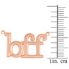 Solid Rose  Gold BFF Best Friends Forever Sideways Pendant Necklace (0.79" )
