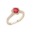 Ruby and Diamond Yellow Gold Engagement/Proposal Ring
