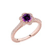 Amethyst and Diamond Rose Gold Engagement/Proposal Ring