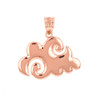 Rose Gold Swirling Cloud Pendant Necklace