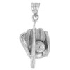 Sterling Silver Baseball Bat and Glove Pendant Necklace