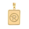 Yellow Gold No Parking Street Traffic Sign Pendant Necklace