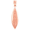 Rose Gold California Palm Tree Surfboard  Pendant Necklace