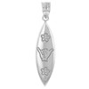 Sterling Silver Shaka Hawaiian Hand Sign Pendant Necklace