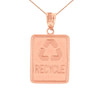 Rose Gold Zero Waste Street Sign Recycling Pendant Necklace