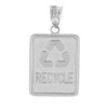 Sterling Silver Zero Waste Street Sign Recycling Pendant Necklace