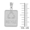 Sterling Silver Zero Waste Street Sign Recycling Pendant Necklace