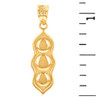 Yellow Gold Three Peas in a Pod Pendant Necklace