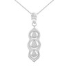 Sterling Silver Three Peas in a Pod Pendant Necklace