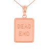 Rose Gold Dead End Traffic Sign Pendant Necklace