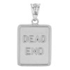 White Gold Dead End Traffic Sign Pendant Necklace