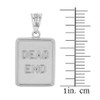 Sterling Silver Dead End Traffic Sign Pendant Necklace