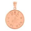 Rose Gold USA Firefighter Medallion Pendant Necklace