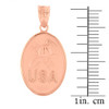 Rose Gold USA Firefighter Oval Medallion Pendant Necklace